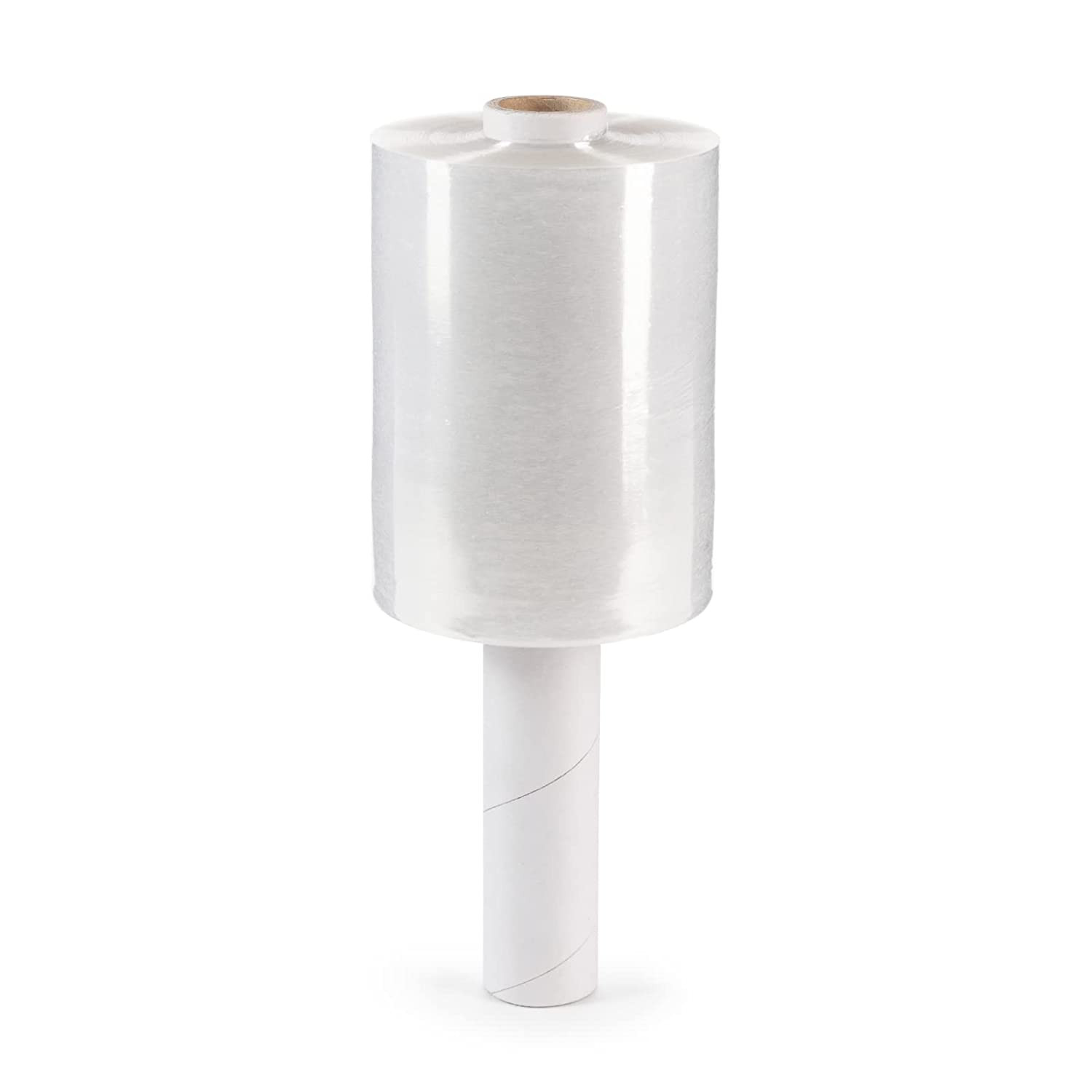 5" x 700', 120 Gauge Stretch Wrap Mini Roll with an Extended Cardboard Handle, Clear